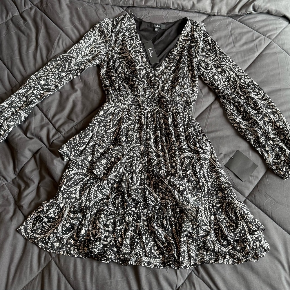 Black and White Patterned Dress
